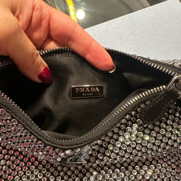 Prada Silver Crystal-Embellished Shoulder Bag - Picture 7 of 7
